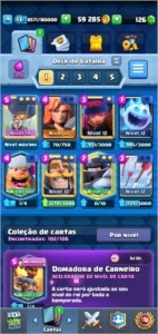 Conta Clash Royale 102 Cards, Rei Nv 13.