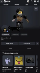 Vendo conta Roblox.  • Mais de 4.000 Robux investidos