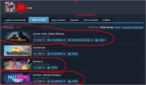 steam barato(com cs go prime (PAGO) , fall guys,e mais jogos