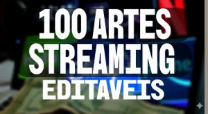 Pack 100 Artes para Streaming Editáveis + ENTREGA AUTO - Artes e Templates Artes Canva