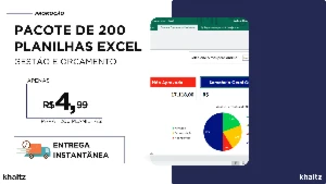 📊 Pacote de 200 Planilhas Excel - Gestão e Orçamento 📈