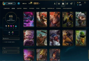 Bronze 4 com 140 Champs e 45 Skins + 1850 RP - League of Legends LOL