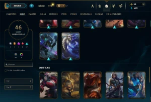 Bronze 4 com 140 Champs e 45 Skins + 1850 RP - League of Legends LOL