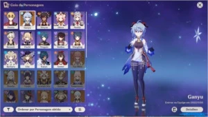 AR35 Ganyu + Prova de Kagura(yae) + Benção da lua + pitty 68 - Genshin Impact