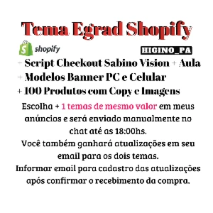 Tema Shopify Egrad - Curso de Educação Online + Atualizações - Outros