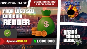 Gta V Fivem - Dinheiro $1 Milhão Space Rp - Pc