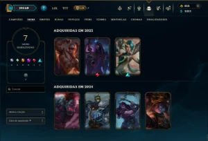 Prata 1 com 35 Champs e 7 Skins - League of Legends LOL