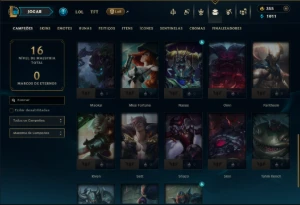 Prata 1 com 35 Champs e 7 Skins - League of Legends LOL