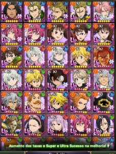 Conta 7DS 6,7K CC BOX muitos personagens 1400 DIAMANTES - Seven Deadly Sins