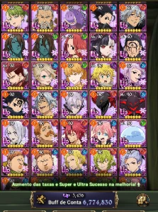 Conta 7DS 6,7K CC BOX muitos personagens 1400 DIAMANTES - Seven Deadly Sins