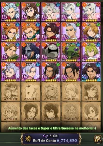 Conta 7DS 6,7K CC BOX muitos personagens 1400 DIAMANTES - Seven Deadly Sins