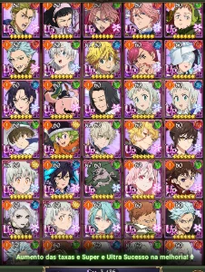 Conta 7DS 6,7K CC BOX muitos personagens 1400 DIAMANTES - Seven Deadly Sins