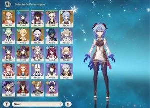 Ganyu, Yoimiya, Mona, Qiqi, 2 armas 5* Ar45 - Genshin Impact