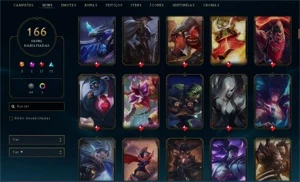 Conta LV 289 / 142 champs, 166 skins(17 lend, 3 ult, 1 mit) - League of Legends LOL