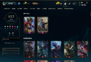 Ferro 3 com TODOS os Champs e 127 Skins( MID / JG / TOP ) - League of Legends LOL