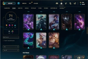 Conta prata 1 com TODOS os champs e 71 Skins (500k de Yasuo) - League of Legends LOL