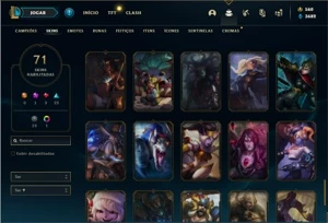 Conta prata 1 com TODOS os champs e 71 Skins (500k de Yasuo) - League of Legends LOL