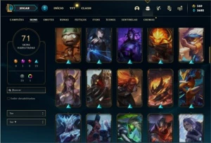 Conta prata 1 com TODOS os champs e 71 Skins (500k de Yasuo) - League of Legends LOL