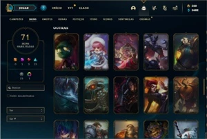 Conta prata 1 com TODOS os champs e 71 Skins (500k de Yasuo) - League of Legends LOL