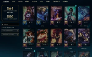 Unranked com TODOS os champs e 716 Skins + RP - League of Legends LOL