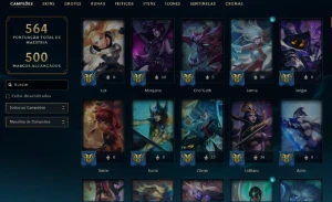 Unranked com TODOS os champs e 716 Skins + RP - League of Legends LOL