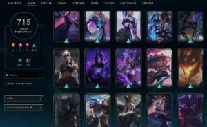 Unranked com TODOS os champs e 716 Skins + RP - League of Legends LOL