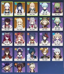 CONTA  AR 51 |5⭐Ayaka, Yelan(Aqua Simulacra) , Jean - Genshin Impact