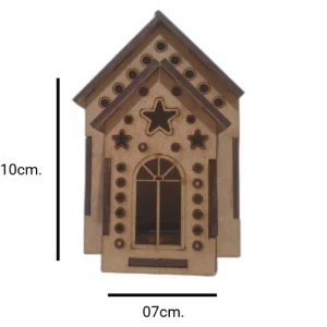 Mini Casinha MDF diorama 15x10 mod 07 - Artesanato e Personalizados