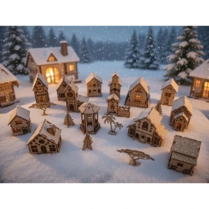 Mini Casinha MDF diorama 15x10 mod 07 - Artesanato e Personalizados
