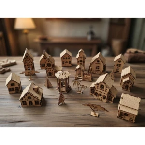 Mini Casinha MDF diorama 15x10 mod 07 - Artesanato e Personalizados