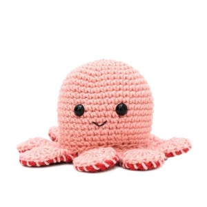 Polvo do Humor Rosa Reversível Feliz Bravo em Amigurumi - Artesanato e Personalizados