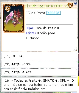 Vendo Pet Magico Ragna4th Ss T3 (Um Dos Mais Fortes) - Ragnarok Online