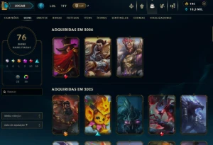 Conta League Of Legends - Gold 4 | Level: 185 | 76 Skins LOL