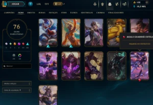 Conta League Of Legends - Gold 4 | Level: 185 | 76 Skins LOL