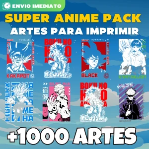 1000 ARTES Anime Pack para sublimação, DTG, DTF, Adesivos - Serviços Digitais