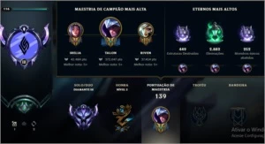 CONTA DIAMANTE 3 LVL 117 - League of Legends LOL
