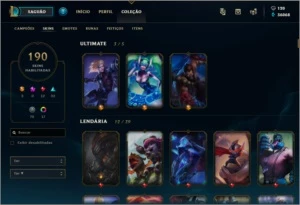 CONTI LOL PLATINA V 190 SKINS - League of Legends