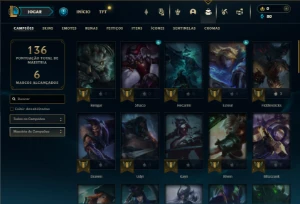 Ouro 3 com 55 Champs e 10 Skins + 4 Fragmentos - League of Legends LOL