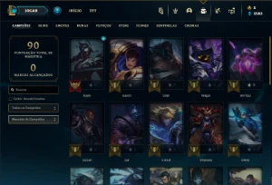 Unranked com 35 Champs e 17 Skins - League of Legends LOL
