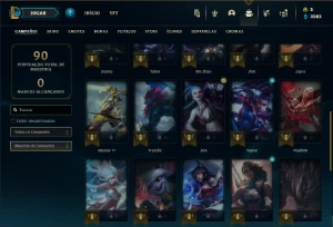 Unranked com 35 Champs e 17 Skins - League of Legends LOL
