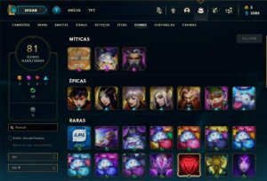Unranked com 35 Champs e 17 Skins - League of Legends LOL