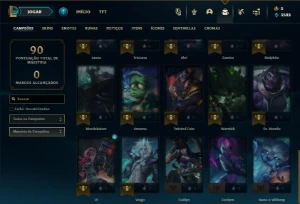 Unranked com 35 Champs e 17 Skins - League of Legends LOL