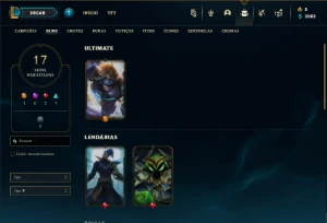 Unranked com 35 Champs e 17 Skins - League of Legends LOL