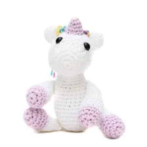 Mini Unicórnio Sentado em Amigurumi - Artesanato e Personalizados