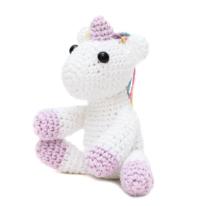 Mini Unicórnio Sentado em Amigurumi - Artesanato e Personalizados
