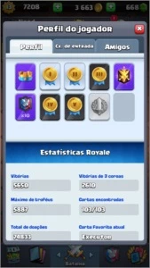 CONTA CLASH ROYALE NÍVEL 13 COM 16 CARTAS FULL E 5 ANOS