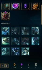 Conta smurf d4 62% WR com varias skins nos espólios - League of Legends LOL