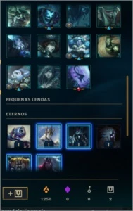 Conta smurf d4 62% WR com varias skins nos espólios - League of Legends LOL