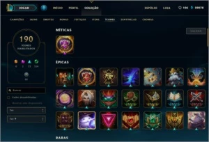 conta de lol gold 1 todos campeões e 134 skins - League of Legends