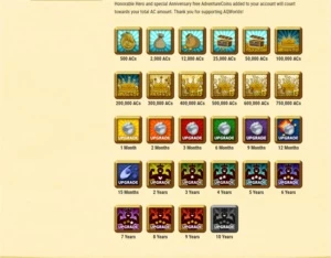 conta de aqw 11 anos com mais de 5k gastos - Adventure Quest World